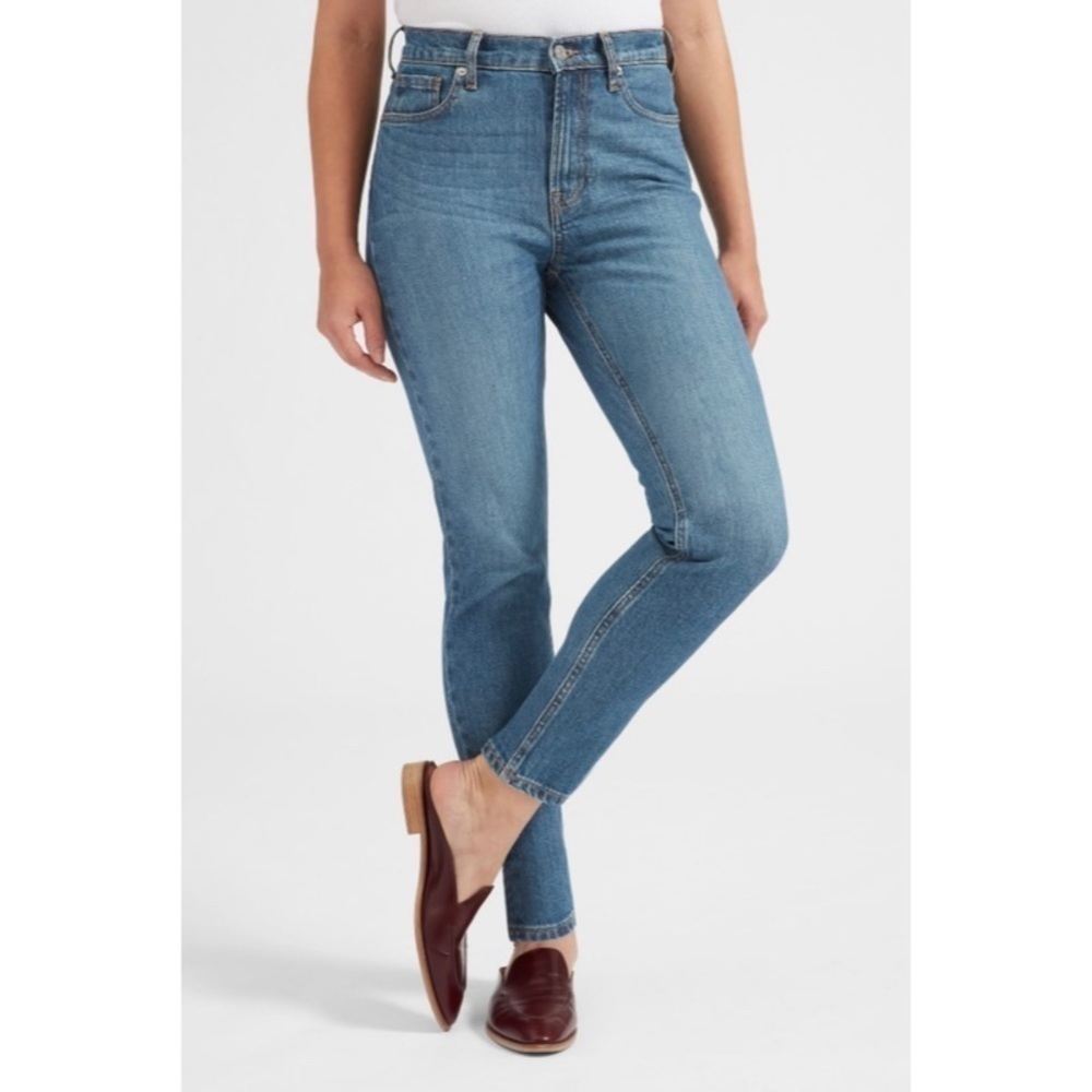 Everlane Mid Rise Skinny Jeans In Atlantic Wash